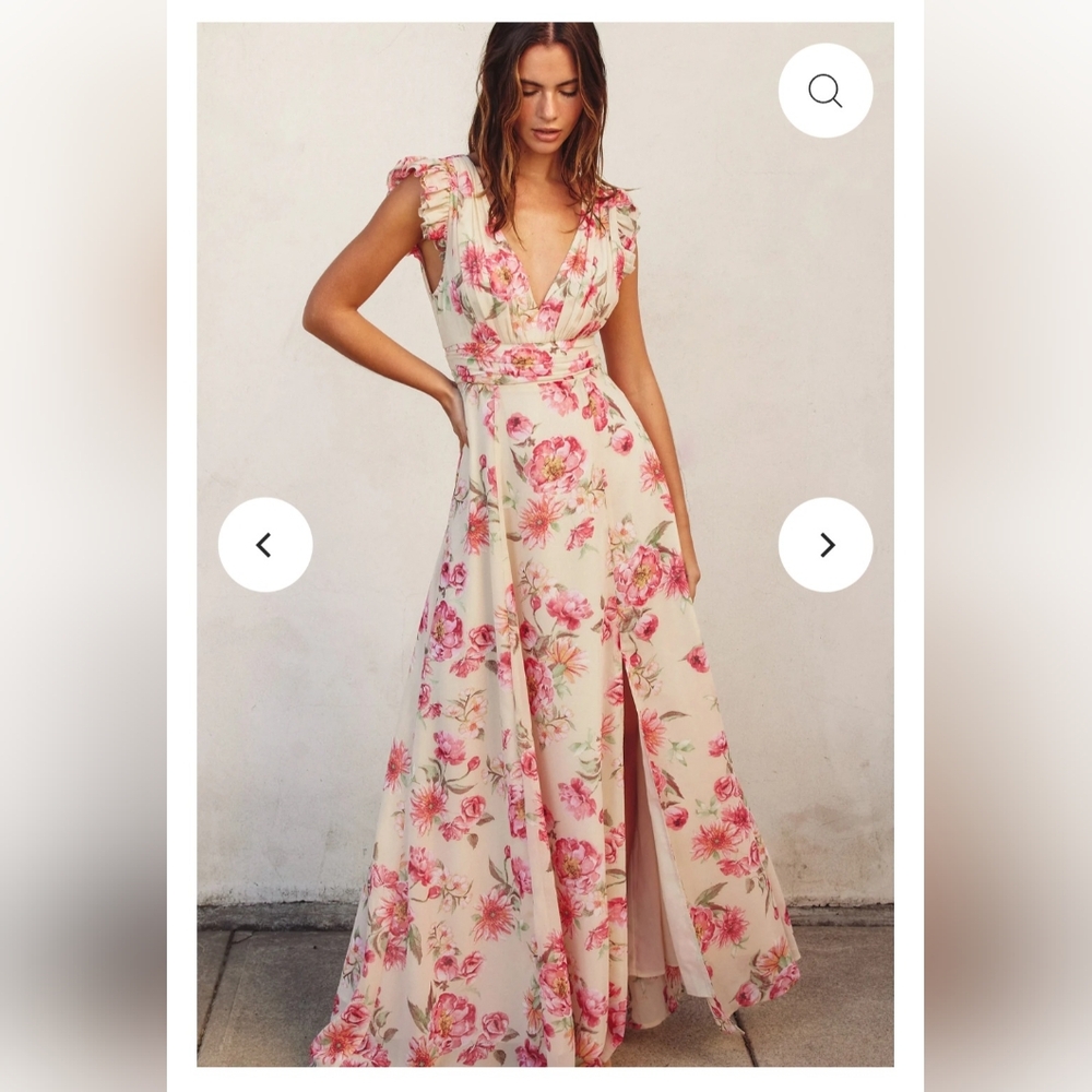 NWT American Threads Ginny Pink Floral Maxi Dress